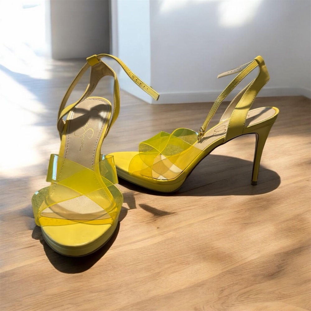Jessica Simpson Yellow Strappy Heels